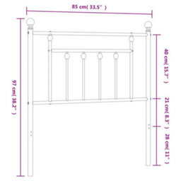 Berkfield Metal Headboard Black 80 Cm - thumbnail 7