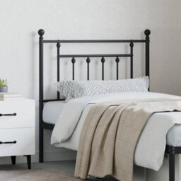 Berkfield Metal Headboard Black 80 Cm - thumbnail 3