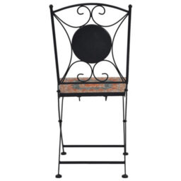 Berkfield 3 Piece Mosaic Bistro Set Ceramic Tile Orange/grey - thumbnail 9