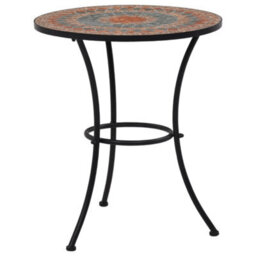 Berkfield 3 Piece Mosaic Bistro Set Ceramic Tile Orange/grey - thumbnail 2