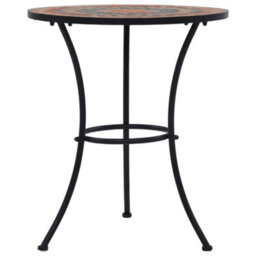 Berkfield 3 Piece Mosaic Bistro Set Ceramic Tile Orange/grey - thumbnail 7