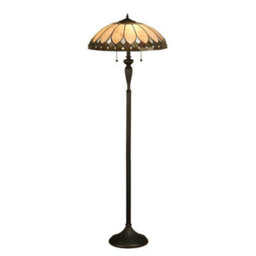 Luminosa Lighting Luminosa Brooklyn 2 Light Floor Lamp Dark Bronze, Tiffany Glass, E27
