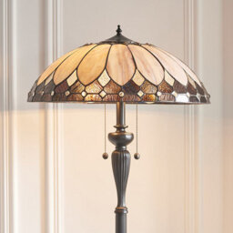 Luminosa Lighting Luminosa Brooklyn 2 Light Floor Lamp Dark Bronze, Tiffany Glass, E27 - thumbnail 3