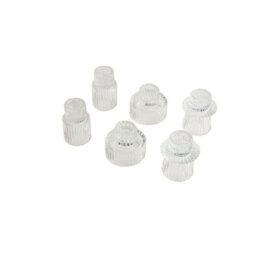 Living And Home Set Of 6 Ribbed Soda-Lime Glass Taper Candle Holders Three Styles Table Centerpiece Decor - thumbnail 4