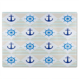 Benjamin Tate Design Nautical Elements On Striped Glass Chopping Boarddesigner Style - thumbnail 2