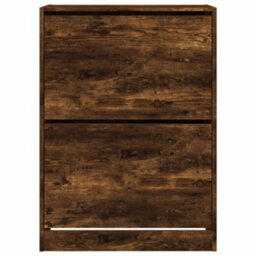 Walplus Shoe Cabinet With 2 Flip-Drawers Smoked Oak 80X42X108 Cm - thumbnail 6