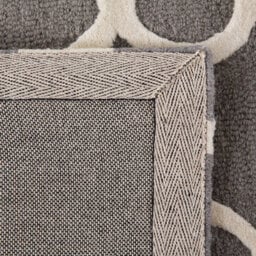 Grey Wool-Cotton Rug 140 X 200 Cm Hand-Tufted Trellis Quatrefoil - Wyld And Coco - thumbnail 5