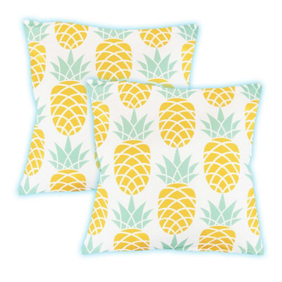 Gardenwize Pack Of 2 Light Up Pineapple Cushion Covers 45 X 45Cm - image 1