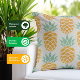 Gardenwize Pack Of 2 Light Up Pineapple Cushion Covers 45 X 45Cm - thumbnail 5