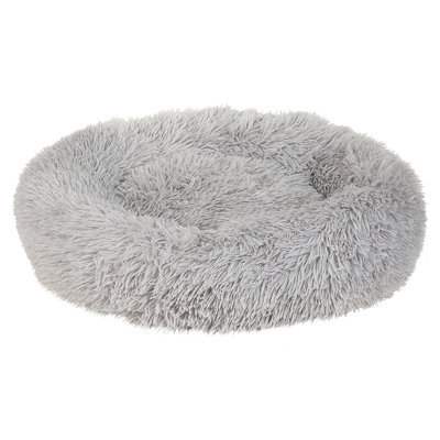 Beliani Pet Bed Kulu Faux Fur Light Grey - image 1