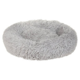 Beliani Pet Bed Kulu Faux Fur Light Grey - thumbnail 1