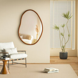 Artloge 56X82Cm Irregular Wooden Framed Wall Mirror Asymmetrical Unique Hanging Loft Style - thumbnail 6
