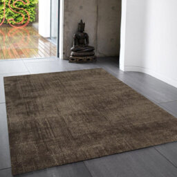 Blade Chocolate Modern Plain 7mm Thick Easy To Clean Luxurious Handmade Rug For Bedroom, Living Room By Asiatic-66Cm X 240Cm - thumbnail 1