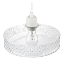 Happy Homewares Clear Glass Pendant Lighting Shade With Strip Of 3D Shaped Diamonds - thumbnail 3