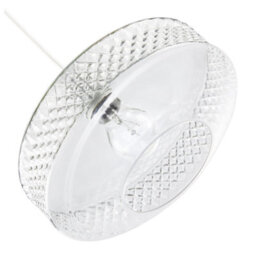 Happy Homewares Clear Glass Pendant Lighting Shade With Strip Of 3D Shaped Diamonds - thumbnail 5