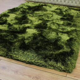 Plush Green Luxury Shaggy Polyester Sparkle Modern Luxurious Handmade Easy To Clean Rug For Living Room And Bedroom-160Cm X 230Cm - thumbnail 2