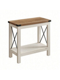 LEDREM 2-Tier Side Table, End Table With Bottom Shelf, Nightstand For Small Spaces, For Living Room, Bedroom, Farmhouse Style - thumbnail 5