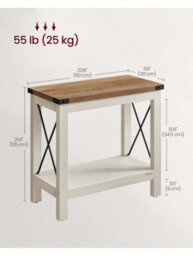 LEDREM 2-Tier Side Table, End Table With Bottom Shelf, Nightstand For Small Spaces, For Living Room, Bedroom, Farmhouse Style - thumbnail 7