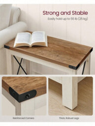 LEDREM 2-Tier Side Table, End Table With Bottom Shelf, Nightstand For Small Spaces, For Living Room, Bedroom, Farmhouse Style - thumbnail 3