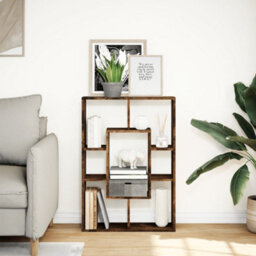 Berkfield Bookcase Smoked Oak 63X20X90 Cm Engineered Wood - thumbnail 3