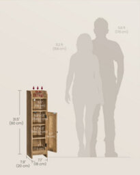 LEDREM Slim Bathroom Floor Storage Cabinet With Door, Freestanding Bathroom Storage Unit, Narrow Bathroom Toilet Paper Storage Cabinet - thumbnail 5