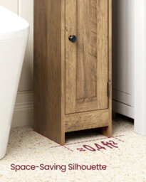 LEDREM Slim Bathroom Floor Storage Cabinet With Door, Freestanding Bathroom Storage Unit, Narrow Bathroom Toilet Paper Storage Cabinet - thumbnail 7