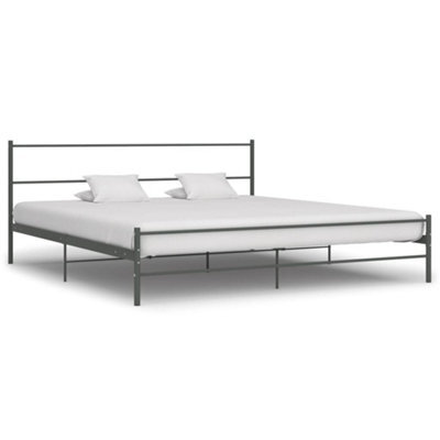 Vidaxl 284687  Bed Frame Without Mattress Grey Metal 200X200 Cm - image 1