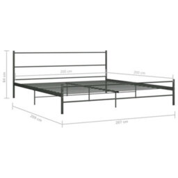 Vidaxl 284687  Bed Frame Without Mattress Grey Metal 200X200 Cm - thumbnail 7