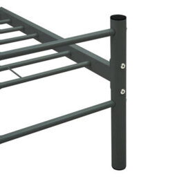 Vidaxl 284687  Bed Frame Without Mattress Grey Metal 200X200 Cm - thumbnail 5