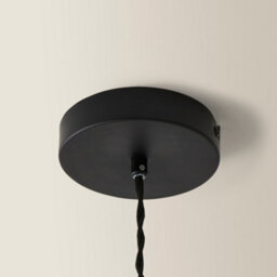 Valuelights Akira Black Hanging Pendant Ceiling Light With Pleated Lampshade - thumbnail 4