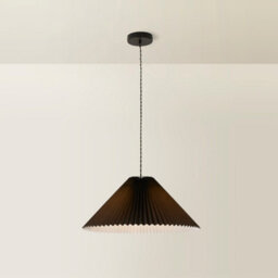 Valuelights Akira Black Hanging Pendant Ceiling Light With Pleated Lampshade - thumbnail 6