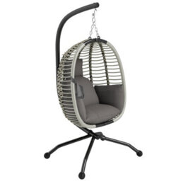 Outsunny Hanging Swing Chair W/ Thick Cushion, Hanging Chair, Dark Grey - thumbnail 2