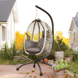 Outsunny Hanging Swing Chair W/ Thick Cushion, Hanging Chair, Dark Grey - thumbnail 8
