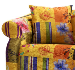 Fabric Gold Patchwork 3 Seater Sofa - thumbnail 5