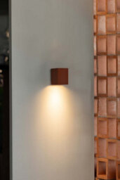 Luminosa Lighting Luminosa Lune Square Flush Wall Lamp Terracotta 1X Gu10 - thumbnail 2