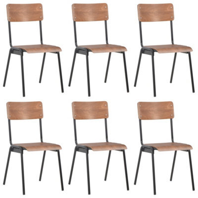 Berkfield Dining Chairs 6 Pcs Brown Plywood - image 1