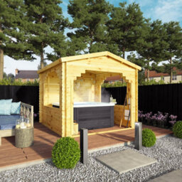 Waltons 3M X 3M Wooden 28mm Log Cabin Gazebo Garden Summerhouse Outdoor Building 10Ft X 10Ft - thumbnail 1