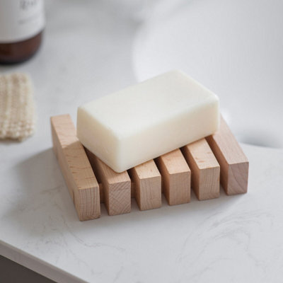 Garden Trading Southbourne Wooden Beech Bathroom Soap Dish Sink Bath Accessory Wood Slats - image 1