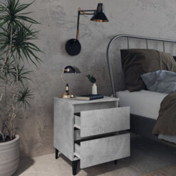 Berkfield Industrial Bed Cabinets 2 Pcs Concrete Grey 40X35X50 Cm Engineered Wood - thumbnail 7
