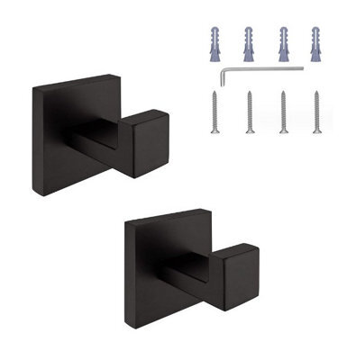 Towel Hook, Home Towel Rack, Bathrobe Hooks, Sus 304 Stainless Steel, Matte Black Finish, Versatile Wall Hook - image 1