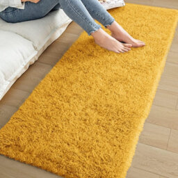 Ameha Shaggy Ochre Area Rugs For Bedroom, Hallway Runner Fluffy Rug Anti-Slip - Soft Thick Pile Rug Non-Shedding, 60X220 Cm - thumbnail 4