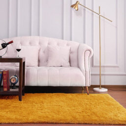 Ameha Shaggy Ochre Area Rugs For Bedroom, Hallway Runner Fluffy Rug Anti-Slip - Soft Thick Pile Rug Non-Shedding, 60X220 Cm - thumbnail 8