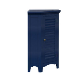 Teamson Home Freestanding Wooden Bathroom Corner Floor Cabinet, Bathroom Furniture, Bathroom Storage, Navy Blue - thumbnail 3
