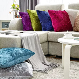 Urban Textures Pack Of 2 Crushed Velvet Cushion Covers 20 X 20 Inches Mink - thumbnail 2