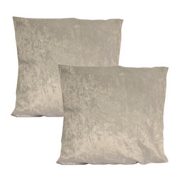Urban Textures Pack Of 2 Crushed Velvet Cushion Covers 20 X 20 Inches Mink