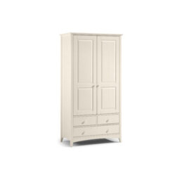 Julian Bowen Cameo 2 Door 2 Drawer Wardrobe - Stone White - thumbnail 3