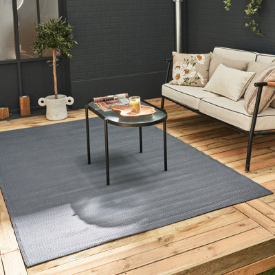 The Rugs Reversible Waterproof Plain Outdoor Rug Urban 1000 Anthracite - image 1