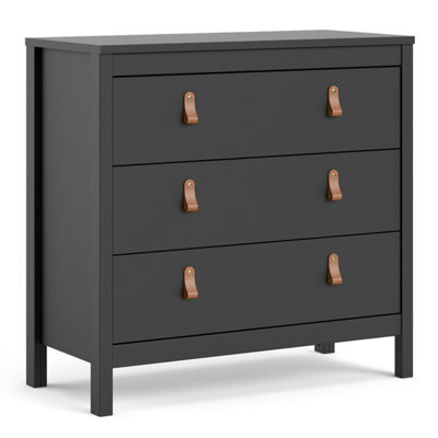 Furniture To Go Barcelona Chest 3 Drawers In Matt Black - image 1