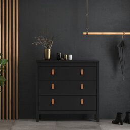 Furniture To Go Barcelona Chest 3 Drawers In Matt Black - thumbnail 8