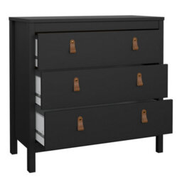 Furniture To Go Barcelona Chest 3 Drawers In Matt Black - thumbnail 5